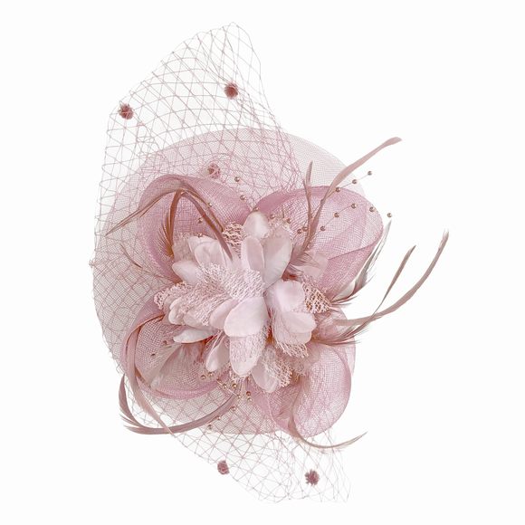 Veil Fascinator Hat For Women, Vintage Mesh Feather Headpiece With Clip Derby🌷 - Picture 3 of 7